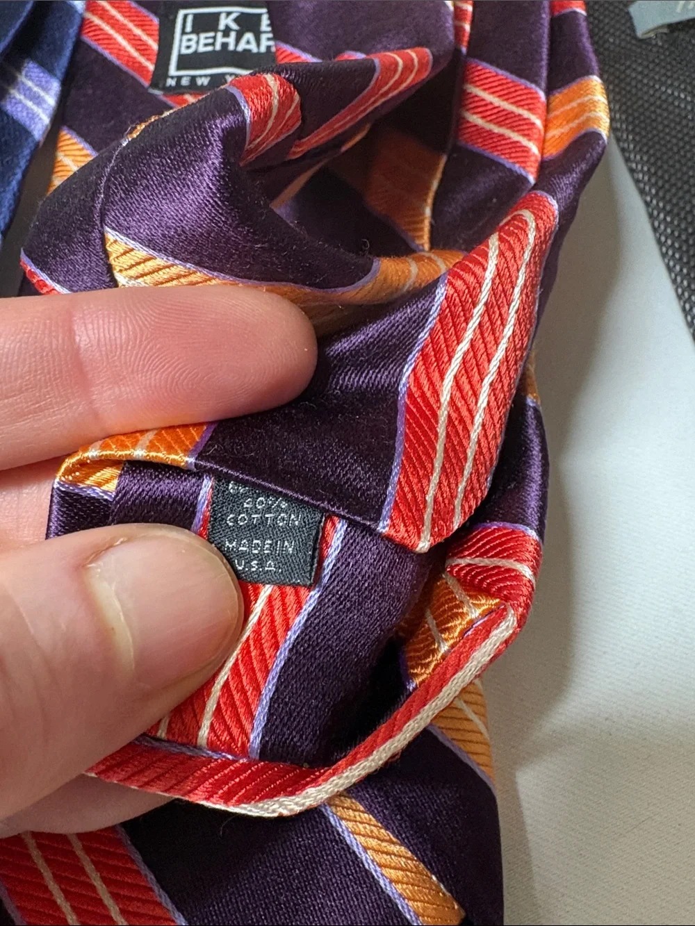 Ike Behar Silk/Cotton and Silk Patterned Ties